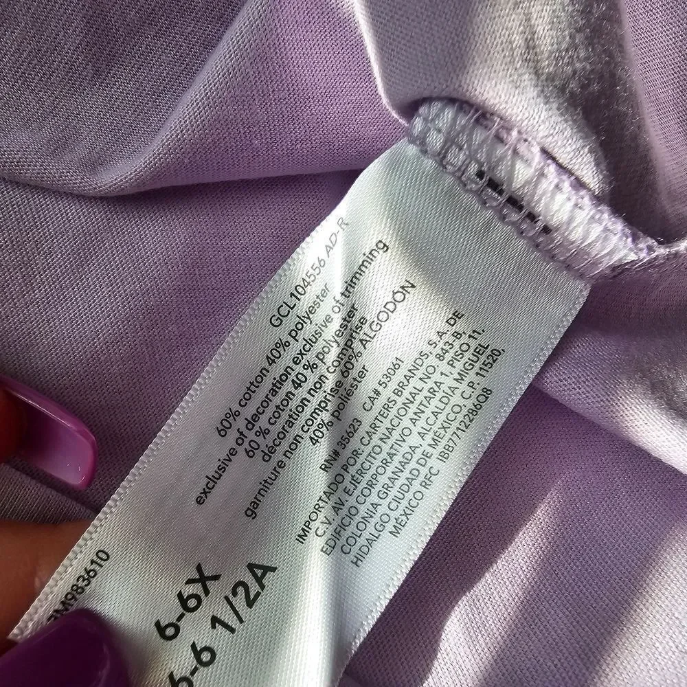 OshKosh B'gosh Lavender Butterfly Tee Size 6/6x
